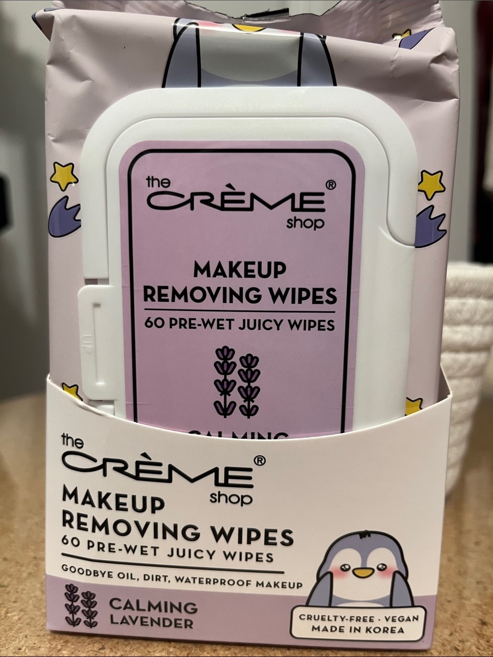 The Crème Shop Calming Lavender Makeup Removing Wipes - Lavender (60 Count)